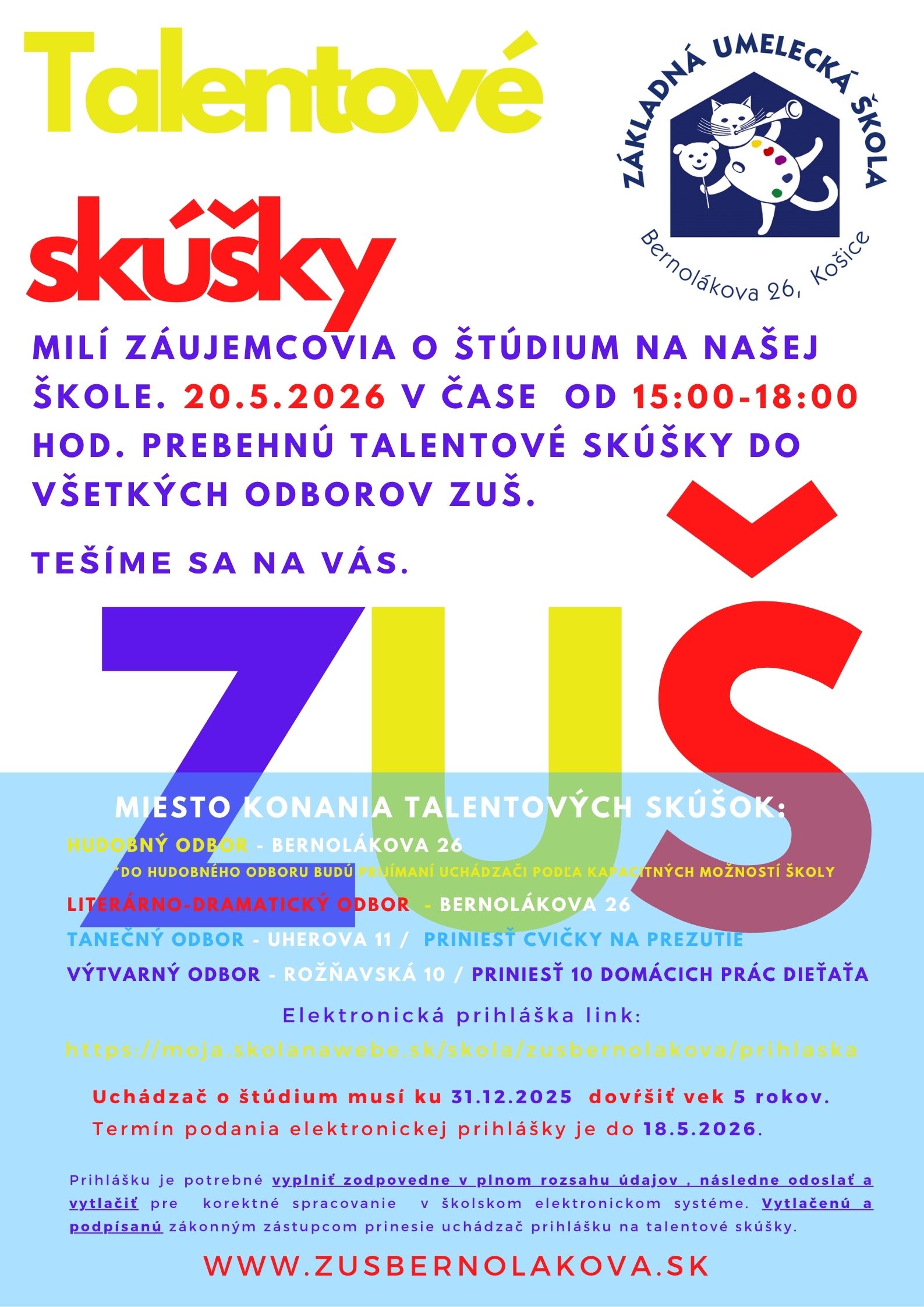 Talentové skúšky 2026